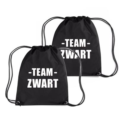 Sportdag tasje - Team zwart - opberg rugtas/ sporttas - 11 Liter - 4x34 cm - div kleuren