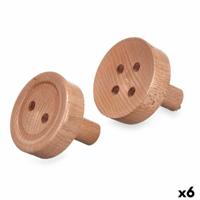 Hangers Bruin Hout Knoppen Set 2 Onderdelen (6 Stuks)