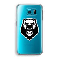 Angry Bear (white): Samsung Galaxy S6 Transparant Hoesje - thumbnail