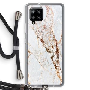 Goud marmer: Samsung Galaxy A42 5G Transparant Hoesje met koord