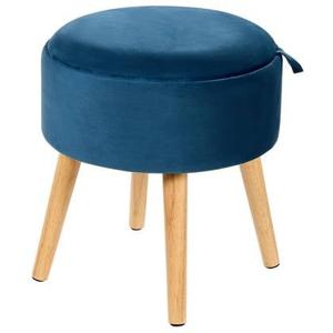 Beliani - NEELY - Hocker - Blauw - Fluweel