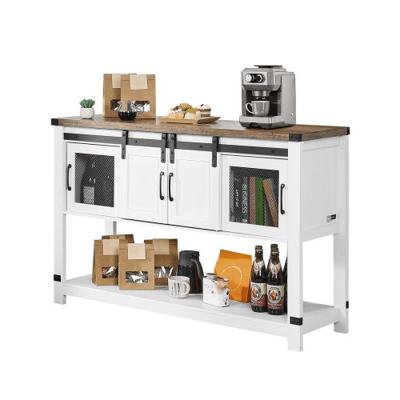 VEVOR Koffiebarkast 4-laags koffiebartafel met schuurdeuren Woonkamer
