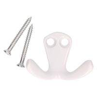 Kapstokhaken / jashaken - wit - metaal - 2 x 3 cm - Kapstokhaakjes - garderobe haakjes