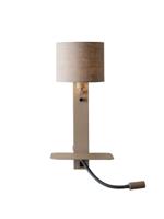 Wandlamp Florence met leeslampje zandkleurige kap