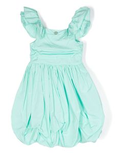 TWINSET Kids robe plissée à volants - Vert