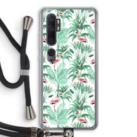 Flamingo bladeren: Xiaomi Mi Note 10 Transparant Hoesje met koord