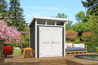 Blokhut Kibo 1 200x200 Green Grey-Wit - Outdoor life