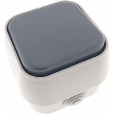 Wandcontactdoos - opbouw - IP54 - 10A - wit/antraciet - stof- en waterdicht Wandcontactdoos - opbouw - IP54 - 10A - wit/antraciet - stof- en waterdicht