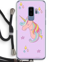 Roze eenhoorn: Samsung Galaxy S9 Plus Transparant Hoesje met koord