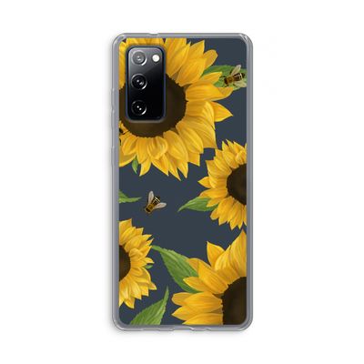 Sunflower and bees: Samsung Galaxy S20 FE / S20 FE 5G Transparant Hoesje