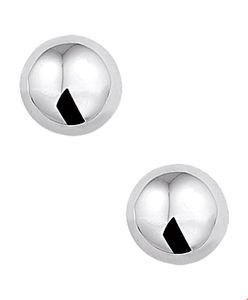 Oorknoppen Halfbol zilver 10 mm x 10 mm