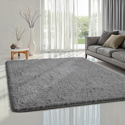 Karpet24 Fluffy Shaggy - Zacht Hoogpolig Vloerkleed, Onderhoudsarm, Grijs-Ø 120 cm rond