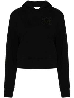 Palm Angels hoodie en coton à logo brodé - Noir