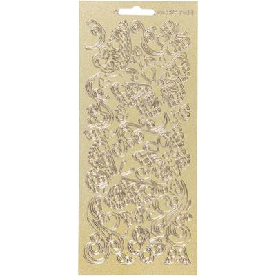 Creativ Company Stickers, vlinders, vel 10x23 cm, goud, 1 vel