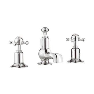 Crosswater Belgravia Wastafelkraan - 3 gats - warm/koud - kruisgreep - chroom BL130DPC