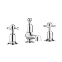 Crosswater Belgravia Wastafelkraan - 3 gats - warm/koud - kruisgreep - chroom BL130DPC