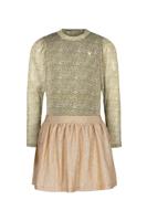 Like Flo winter jurk meisjes - zand - Mira - mesh top + metallic rok