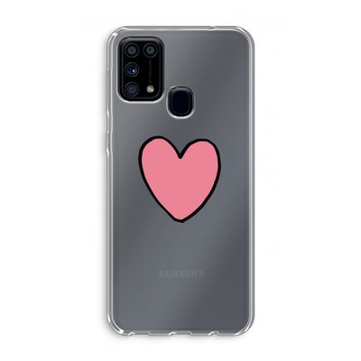Hartje: Samsung Galaxy M31 Transparant Hoesje