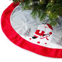 Kerstboomrok - kerst thema - rood/wit - D90 cm - polyester - kerstboomkleed