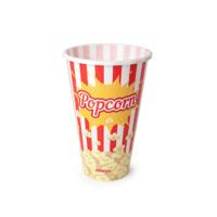 Popcorn bak - rood/wit retro print - kunststof - 12 x 18 cm - 1 liter - herbruikbaar