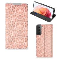 Samsung Galaxy S21 | Hoesje met Magneet | Pattern Orange