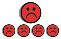 Magneet smiley 35mm rood 5 stuks