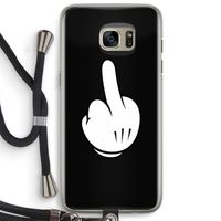 Middle finger black: Samsung Galaxy S7 Edge Transparant Hoesje met koord