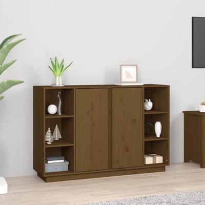 Dressoir 120x35x80 cm massief grenenhout honingbruin