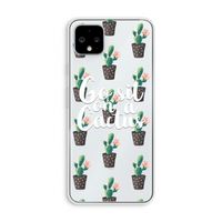 Cactus quote: Pixel 4 XL Transparant Hoesje