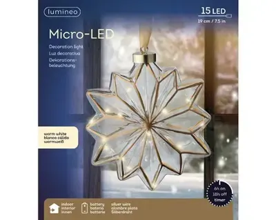 Lumineo microled bloem 19cm helder/warm wit