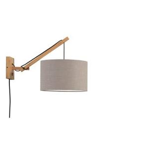 GOOD&MOJO Wandlamp Andes - Bamboe|Lichtgrijs - 50x32x45cm