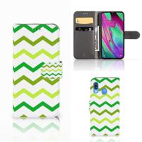 Samsung Galaxy A40 | Telefoon Hoesje | Zigzag Groen