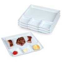 Plasticforte Gourmetborden - 4x stuks - wit - 4-vaks - kunststof - 26 x 24 cm