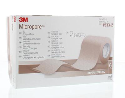3M Micropore hechtpleister 5 x 915cm huidskleur