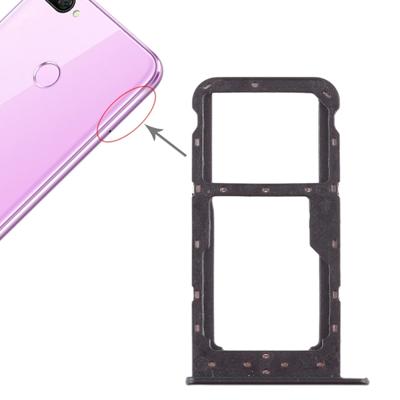 SIM-kaarthouder + SIM-kaarthouder / Micro SD-kaart lade voor Huawei Honor 9i (zwart)