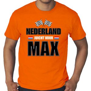 Grote maten Nederland juicht voor Max supporter / race fan t-shirt oranje voor heren 3XL  -