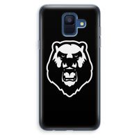 Angry Bear (black): Samsung Galaxy A6 (2018) Transparant Hoesje Angry Bear (black): Samsung Galaxy A6 (2018) Transparant Hoesje