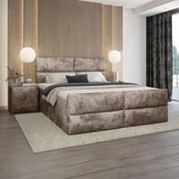 OP=OP Opberg Boxspring Velvet Croco - 180 x 200 Beige