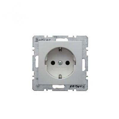 Berker S1 wandcontactdoos met randaarde 1-voudig polarwit mat 6147431909
