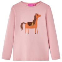 Kindershirt met lange mouwen dierenprint 104 lichtroze - thumbnail