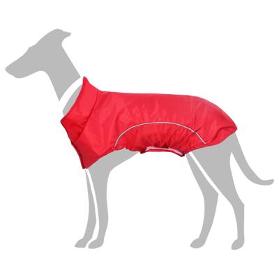 Hondenregenjas met reflecterende strips polyester rood XXS