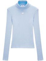 Courrèges pull Reedition en maille nervurée - Bleu