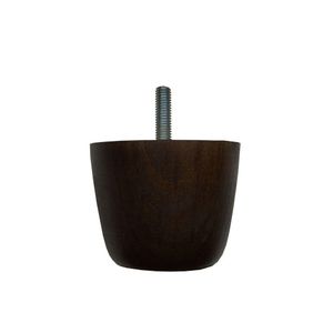 Ronde donkerbruine houten meubelpoot 5,5 cm (M8)