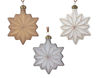 Ster glas l9b3.5h9.5 cm multi kerst - Decoris