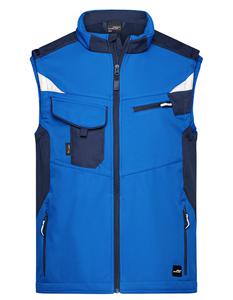 James & Nicholson JN845 Workwear Softshell Vest -STRONG- - Royal/Navy - 4XL