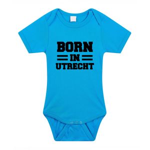 Born in Utrecht cadeau baby rompertje blauw jongens 92 (18-24 maanden)  -