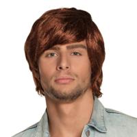 Verkleed pruik Tyler - bruin - heren - volwassenen - pruiken