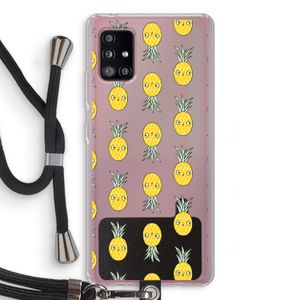 Ananas: Samsung Galaxy A51 5G Transparant Hoesje met koord