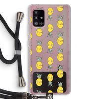 Ananas: Samsung Galaxy A51 5G Transparant Hoesje met koord