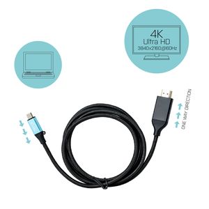 i-tec C31CBLHDMI60HZ2M video kabel adapter 2 m USB Type-C HDMI Zwart